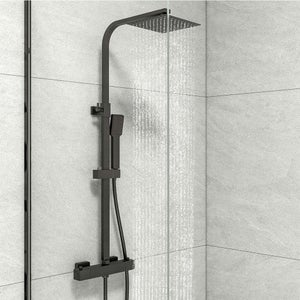 Soffione Doccia A Pioggia Quadrato VIGIME 30.5 Cm - Acciaio Inox 304 Con 144 Gettti In Silicio, Nero Opaco - Alta Pressione