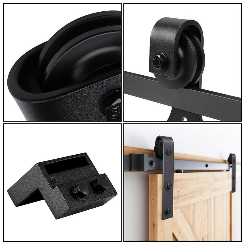 Schiebetürsystem Montageset Laufschiene Holztür Schiebetürbeschlag 183/200cm - 4