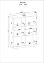 Cassettiera: 2 ante, 4 ripiani, Beige sabbia, 103,5 x 71,4 x 39 cm Cassettiera: 2 ante, 4 ripiani, Beige sabbia, 103,5 x 71,4 x 39 cm