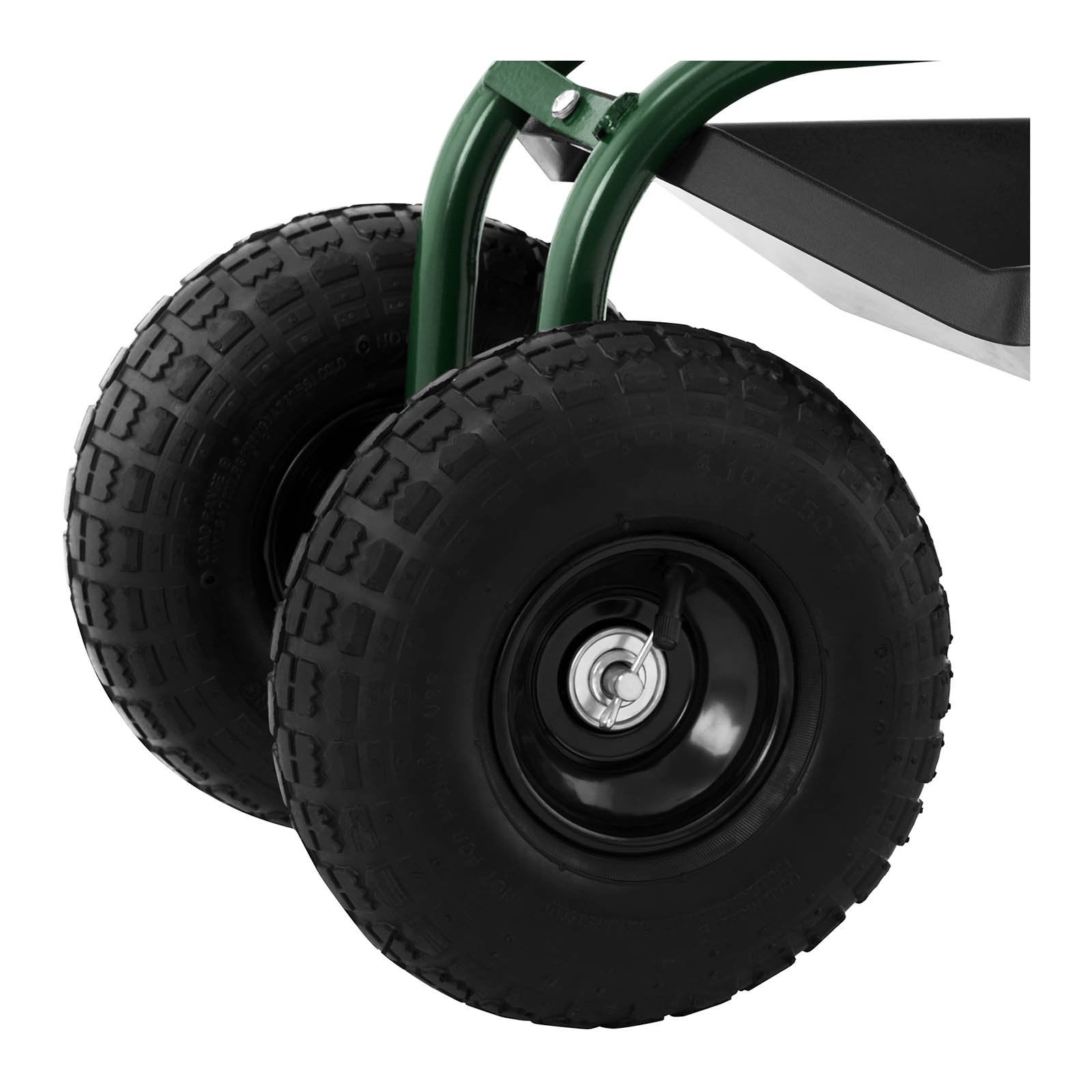 Siège de jardinage - hillvert - Capacité : 150kg - 4 grandes roues - Hauteur réglable - 8