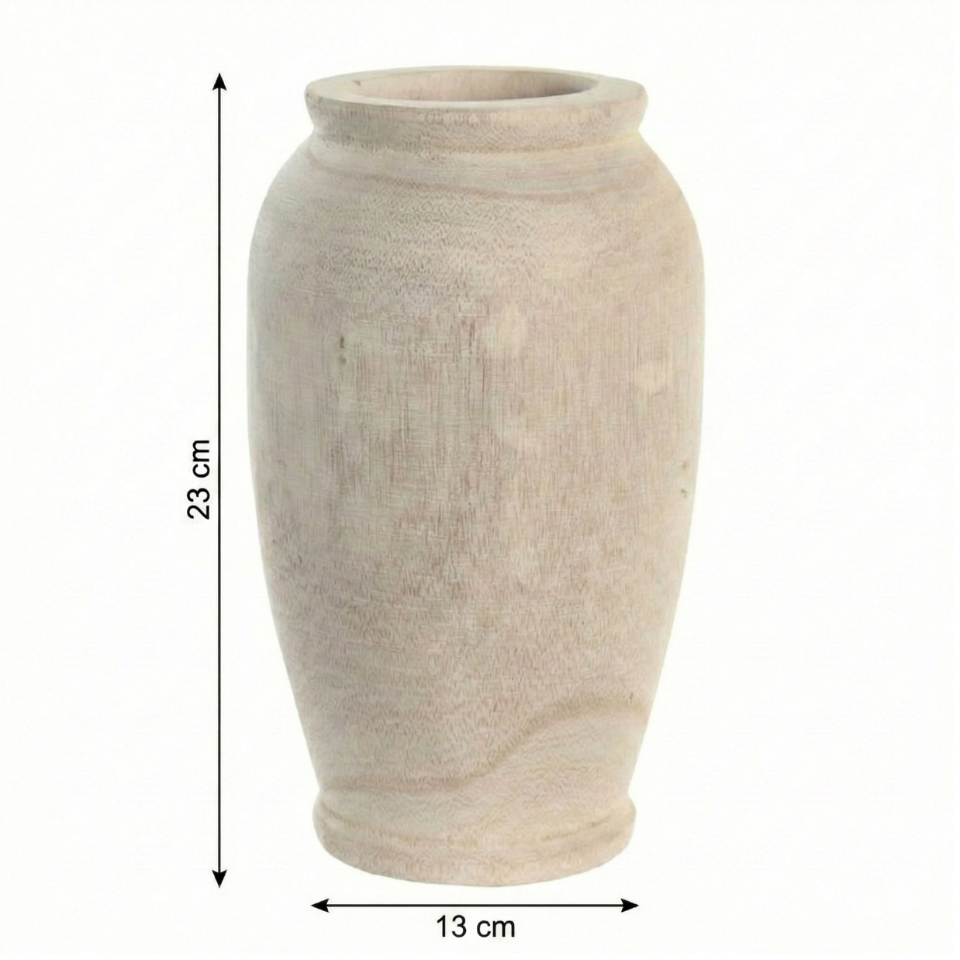 Jarrón Natural de Madera de Paulownia 23 cm | La Loja de Ana - 4