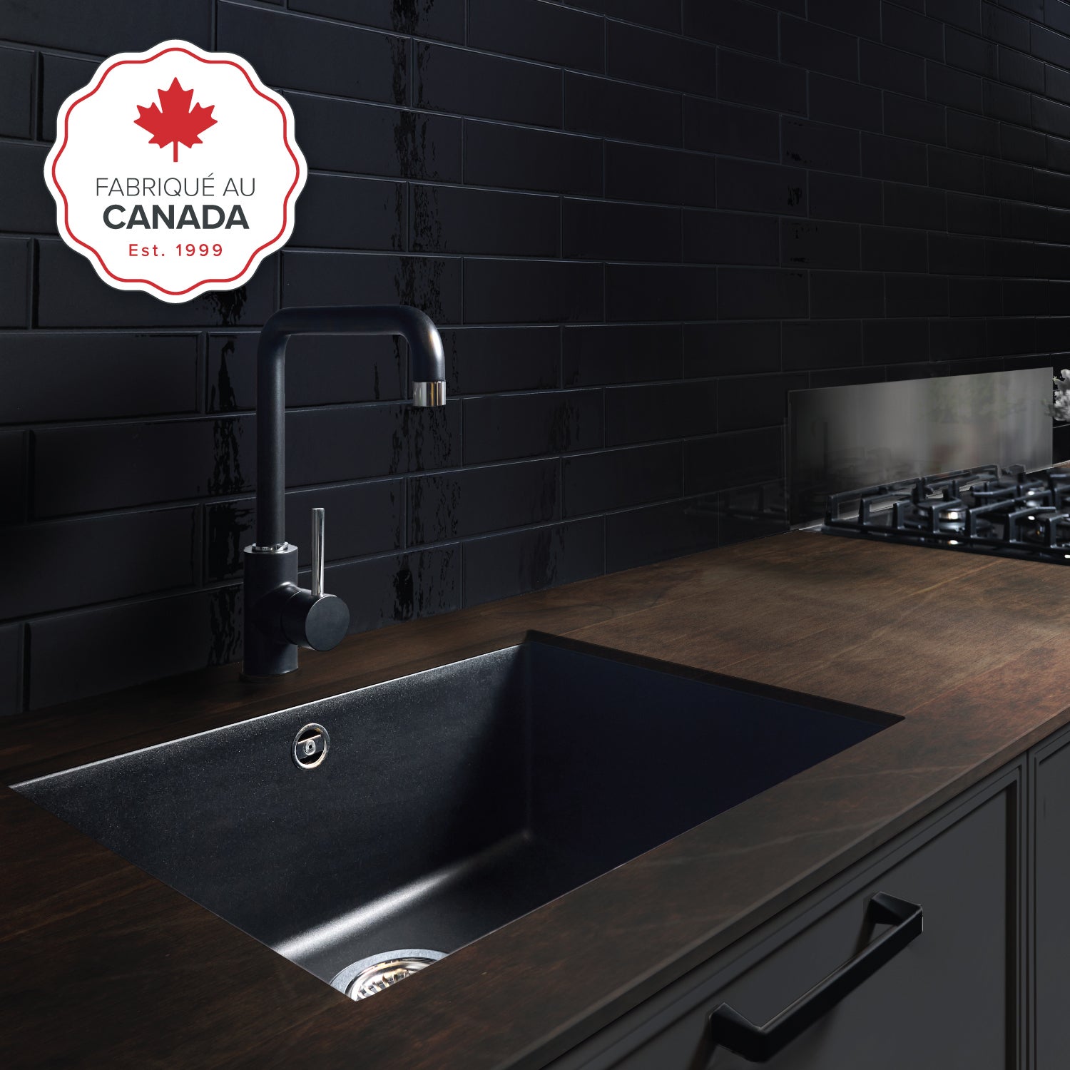 Azulejos Adhesivos x2, 57.3x27.64cm - Revestimiento de Pared Smart Tiles Oslo Nero Vinilos Murales de Baño y Cocina - 2