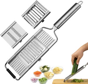 Grattugia Multiuso 6 Lati In Acciaio Inox 430 – Affettatrice Per Formaggio, Verdure, Noce Moscata