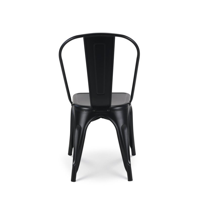 Lot de 4 chaises en métal noir mat - Style industriel - 6