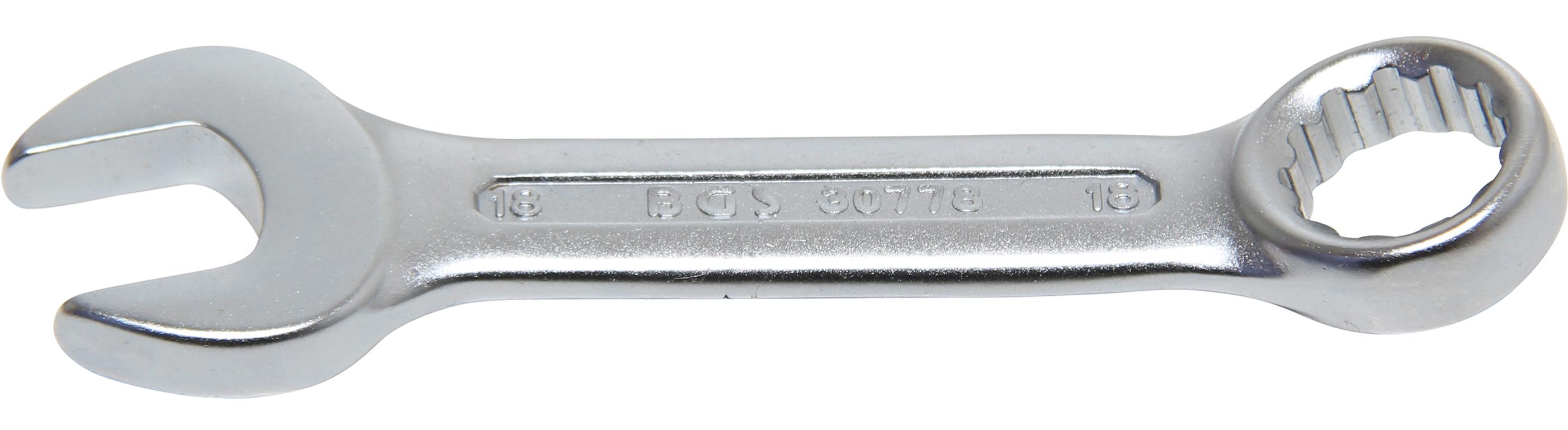 BGS Klucz płasko-oczkowy, bardzo krótki, SW 18 mm - 30778