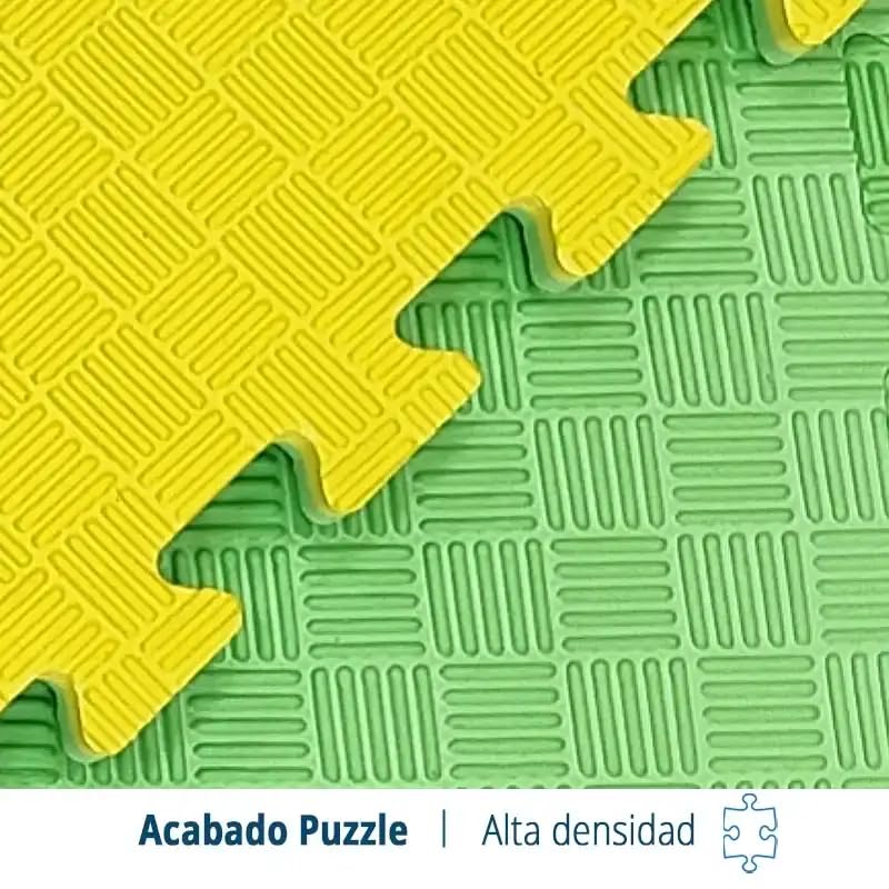 Arquiservi Tatami Puzzle 1x1x20mm Verde Amarelo (Lote 12 Unid.) Antiderrapante, yoga, pilates. - 4