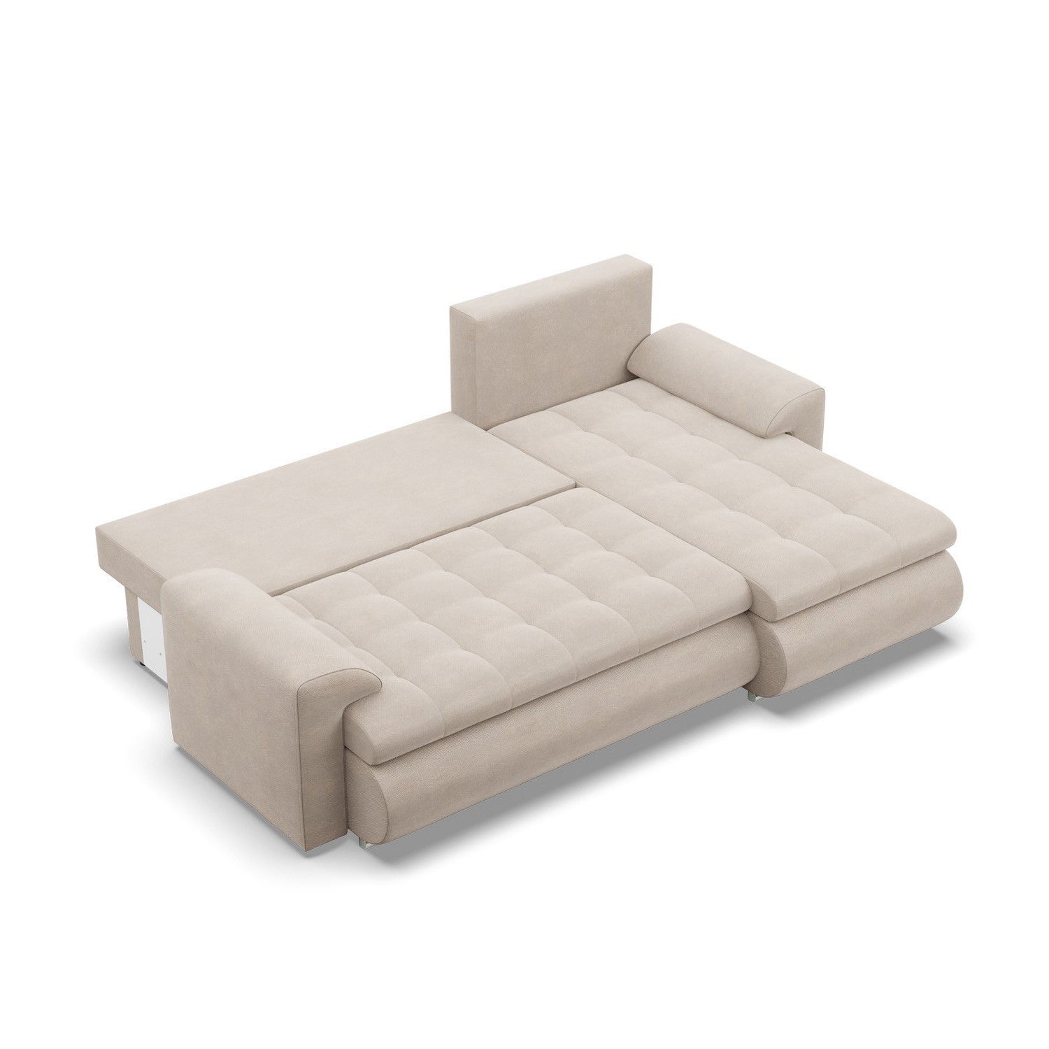 MEBLIGO | Droite Canapé d'angle avec fonction couchage | Foresta | Beige - 4