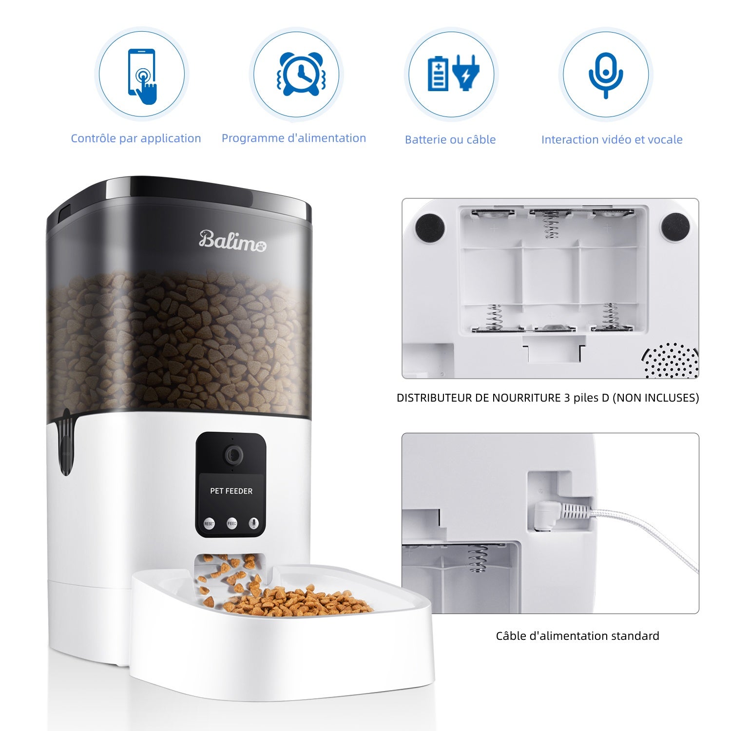 3L Distributeur Automatique de Nourriture pour Chats et Chiens ，WiFi 2.4G ,Distributeur Croquettes Automatique - 6