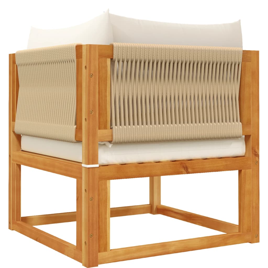 Salon bas de jardin en bois Marron 3 personnes - 6