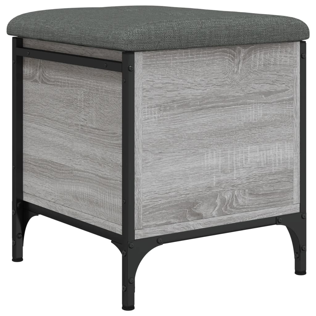 Vidaxl banco con almacenaje madera ingeniería gris sonoma 42x42x45 cm