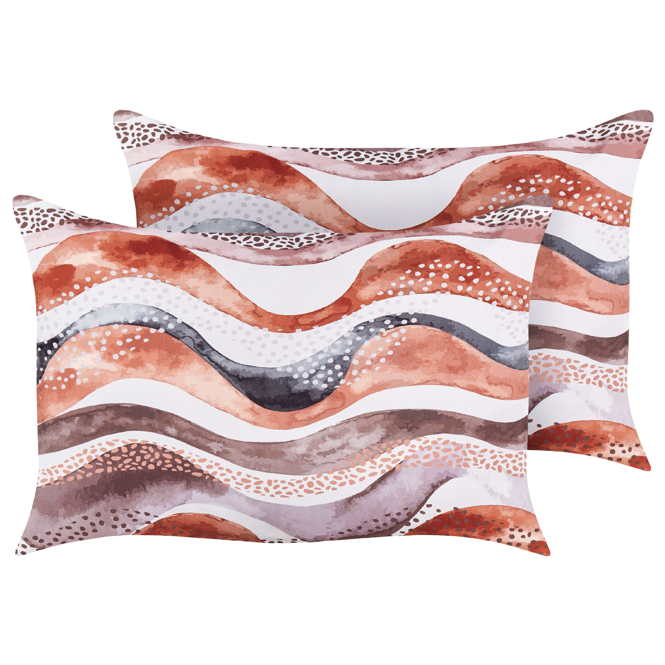 Set de 2 perne pentru exterior SEBORGA Imprimeu abstract 40 x 60 cm Maro 2buc
