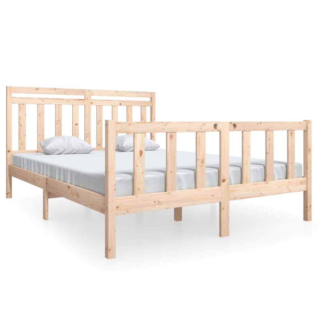 Letto Singolo In Legno Massello Rantry 90x200 Cm - Testiera Classica, Rete A Doghe, Telaio In Pino Non Trattato
