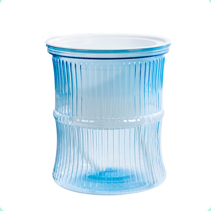 Mała doniczka do uprawy w ziemi, samonawadniająca, bambusowa doniczka biurkowa, niebieska