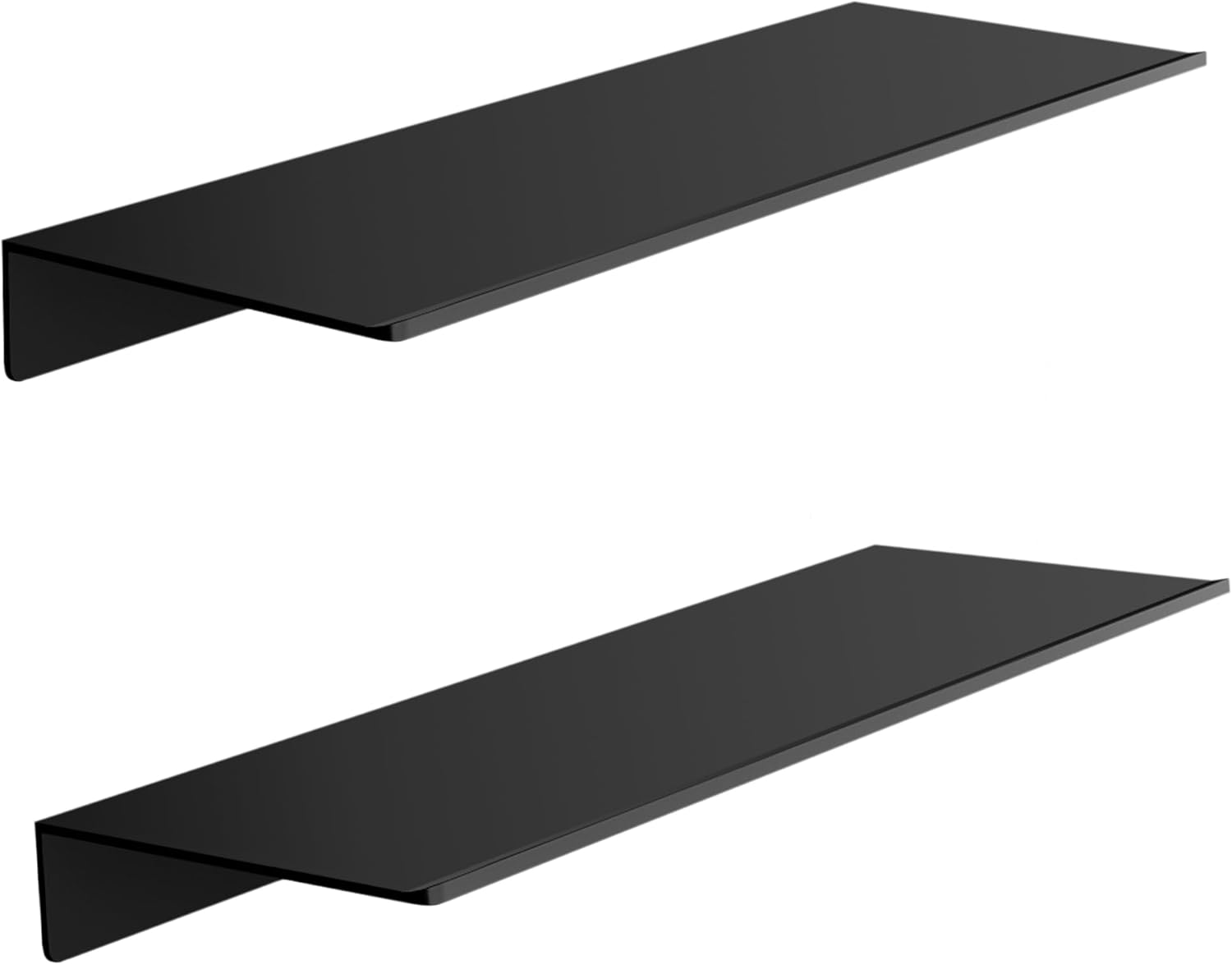 2 Mensole Galleggianti Da Parete In Lega Di Alluminio Oro - 20 Cm Per Collezioni E Bagno