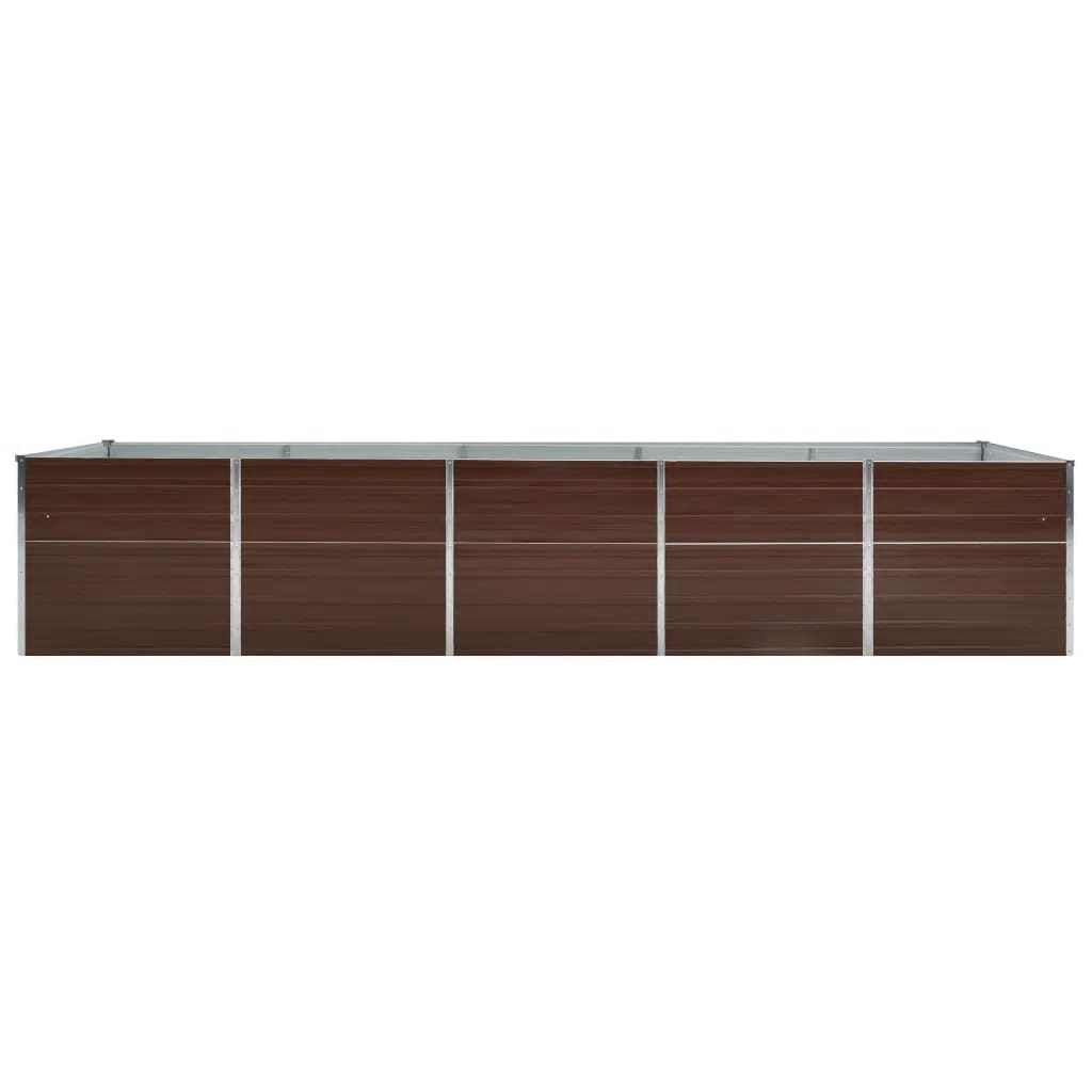 Maison Exclusive - Lit surélevé de jardin Acier galvanisé 400x80x45 cm Marron - 3