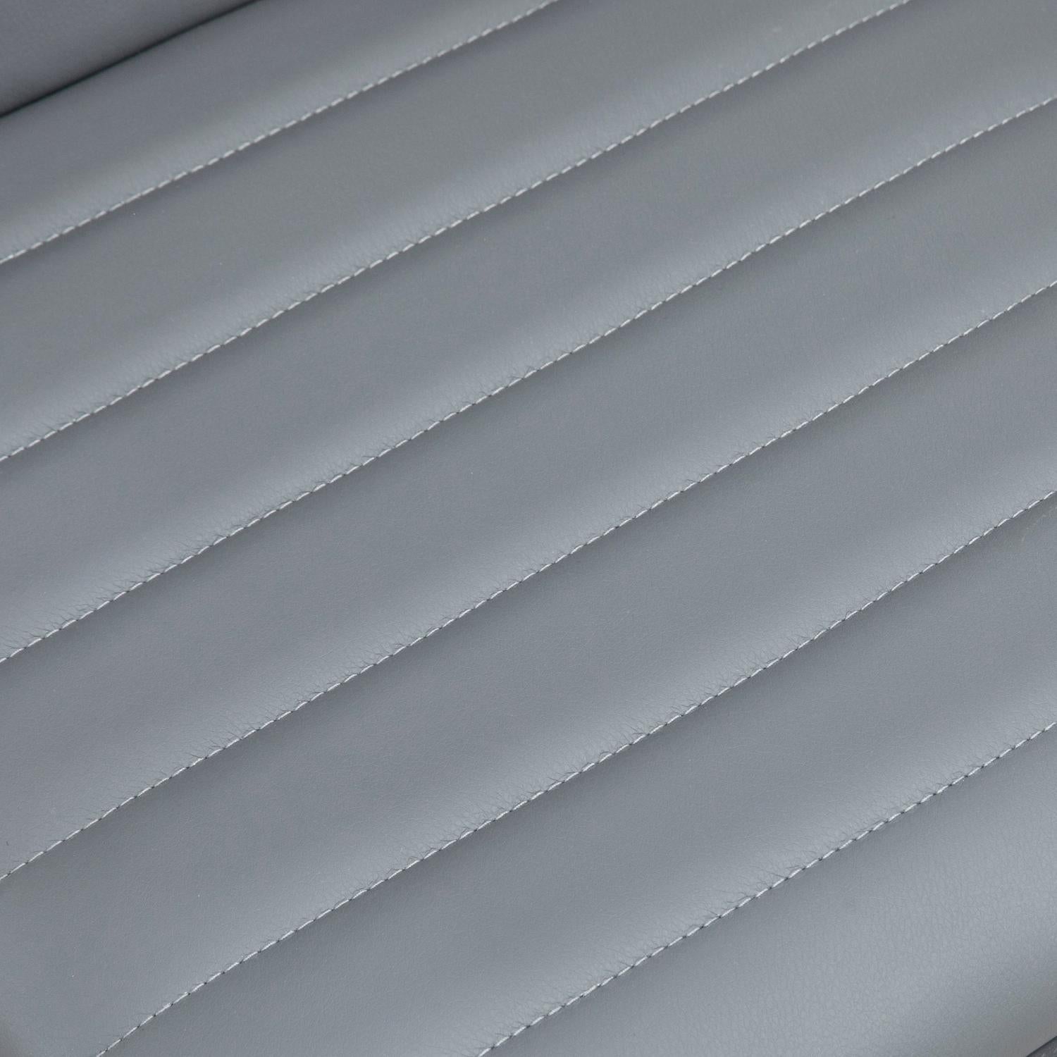 Sedia da ufficio senza braccioli, regolabile in altezza, rotelle, pelle sintetica, 48x52x90 cm, grigio chiaro, portata 120 kg - 2