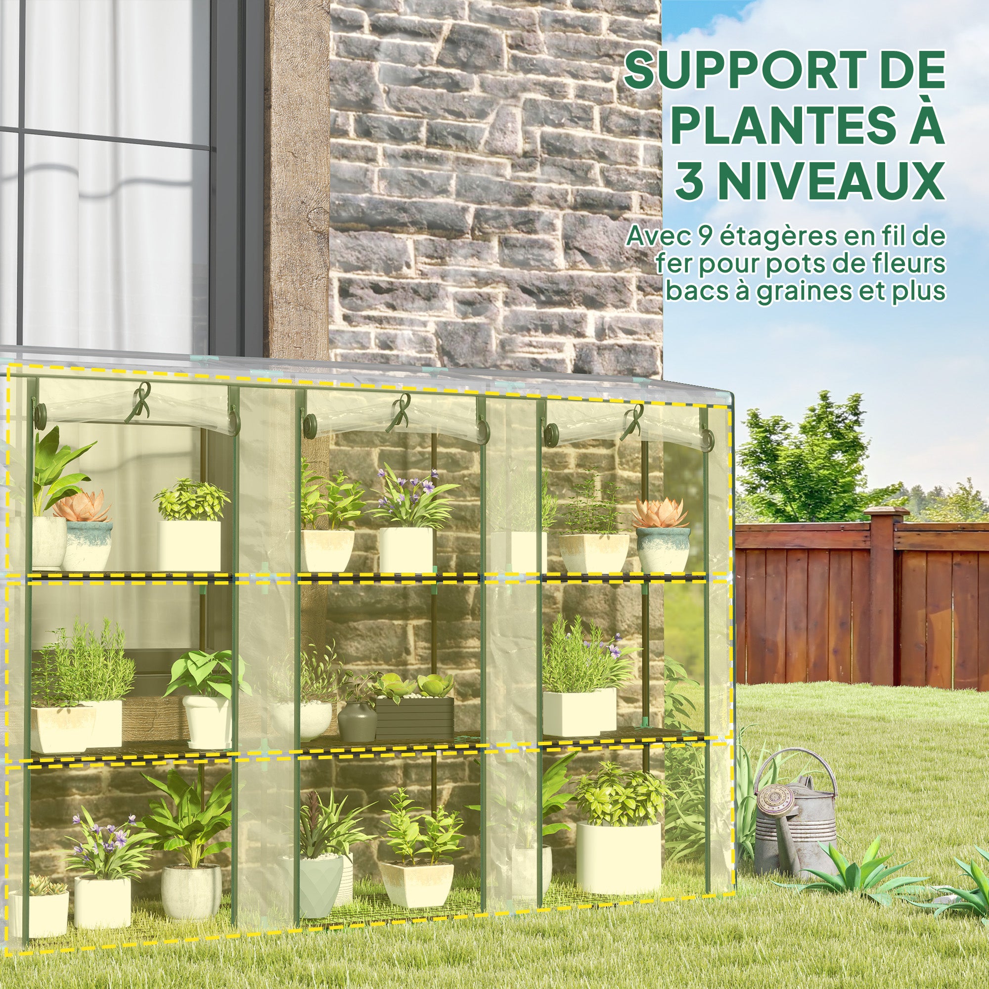 Serre de jardin acier PVC Outsunny 3 niveaux - 5