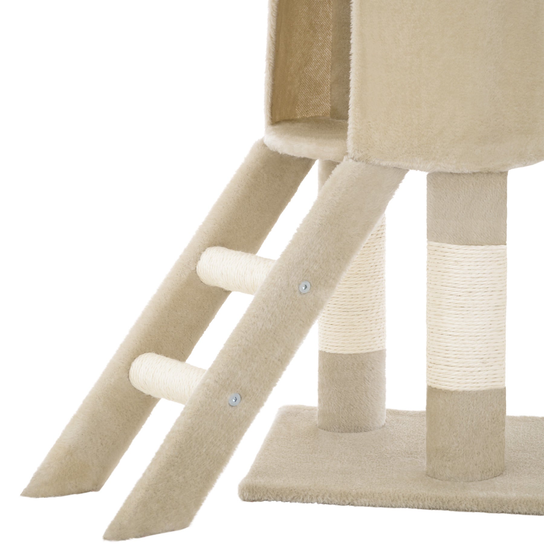 Arbre à chat de 142 cm de hauteur avec griffoir, hamac et peluches TECTAKE - 6