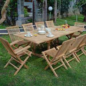 Table extensible rectangulaire teck massif Milan 180/240 x100 cm