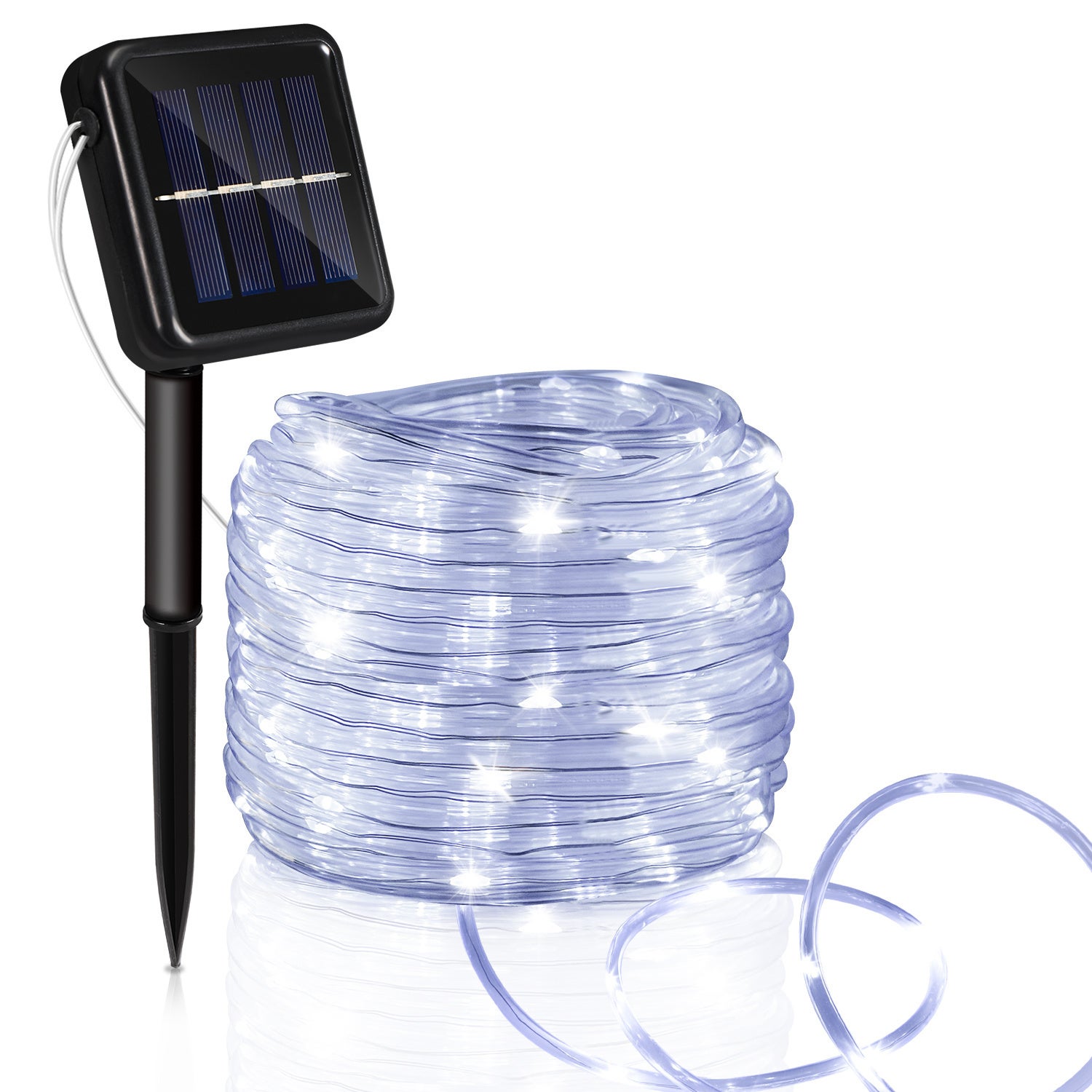 Lampki solarne, 30 m, 300 diod LED, 8 trybów, ochrona IP65, odpowiednie na choinki, do ogrodów, balkonów i dekoracji, kolor biały