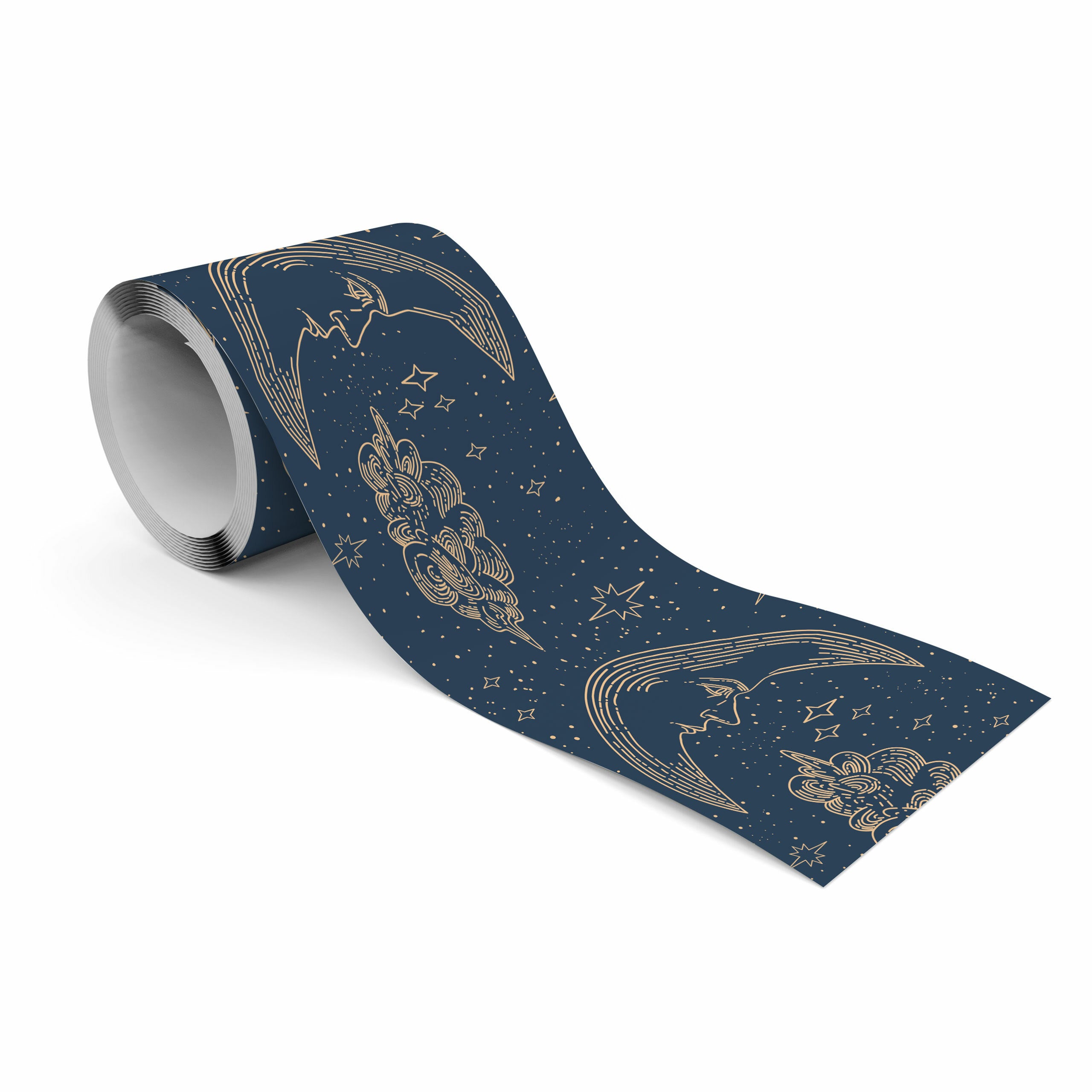 Little Deco DL267 Sticker Mural Pour Chambre D'enfant Motif Lune Et Nuages I L 60 X 31 Cm (l X H) I Sticker Mural Autocollant Pour Chambre De Bébé Motif étoiles Et Fleurs