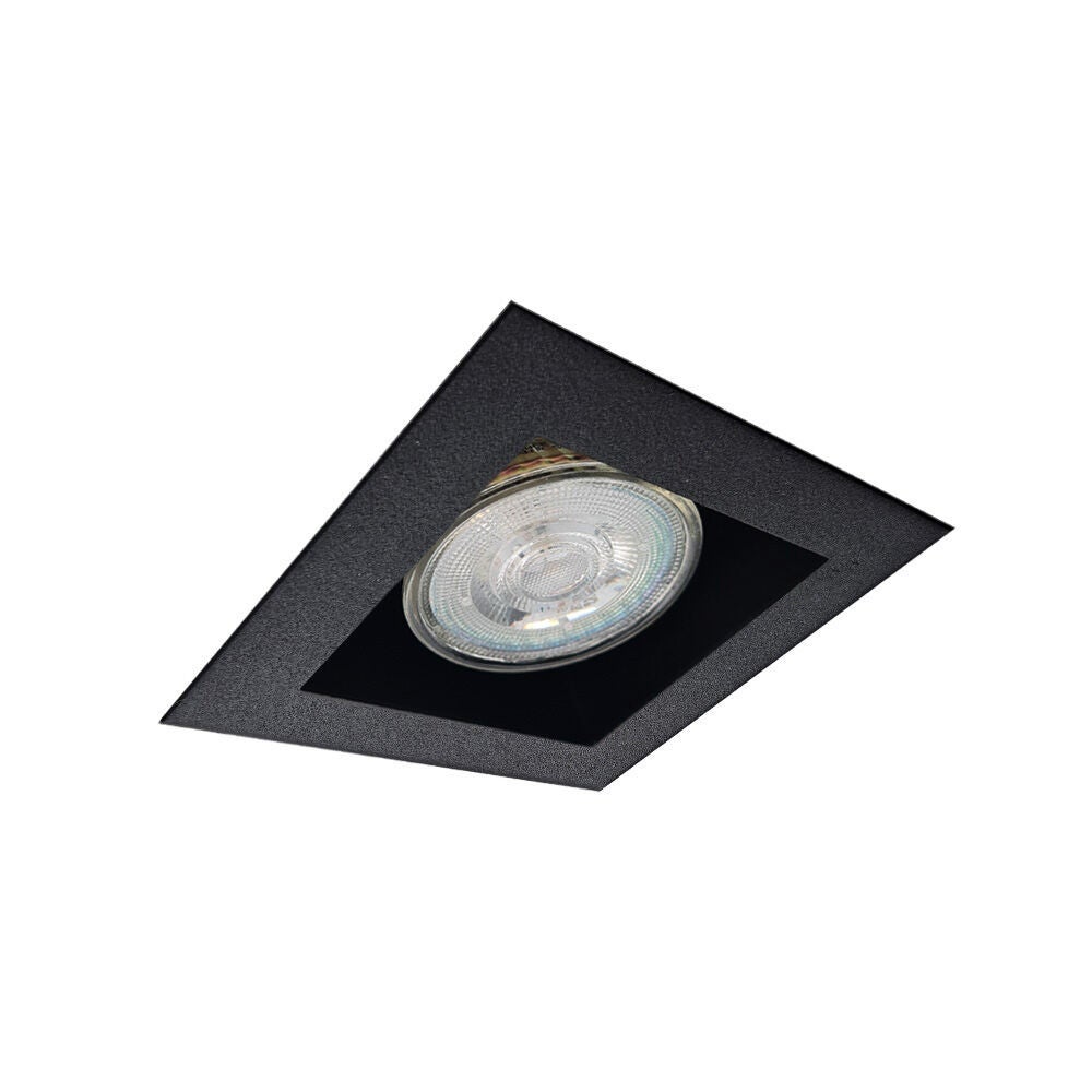Oprawa sufitowa wpuszczana oczko Cage czarna 1xGU10x10W kwadratowa IP20 wym: 7 x 9 x 9 cm metal Brosline