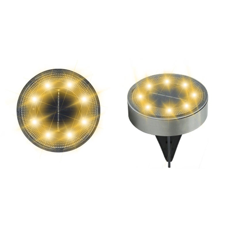 Lampadaire LED pour clôture solaire, noir (lumière chaude), 8 pièces