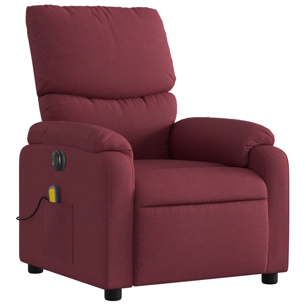 Fauteuil de massage，Fauteuil de Salon，Chaise de massage inclinable électrique Rouge bordeaux Tissu CDS54347 - 3