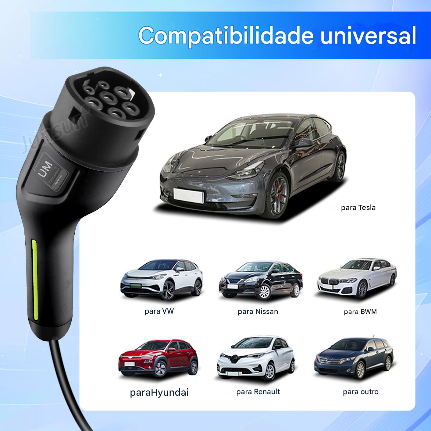 AWESAFE Carregador para carro elétrico 3.68 kW 16A Monofásico Type 2 - Cabo 5m com Tomada Schuko, Certificação IEC62196 e IP67 - 4
