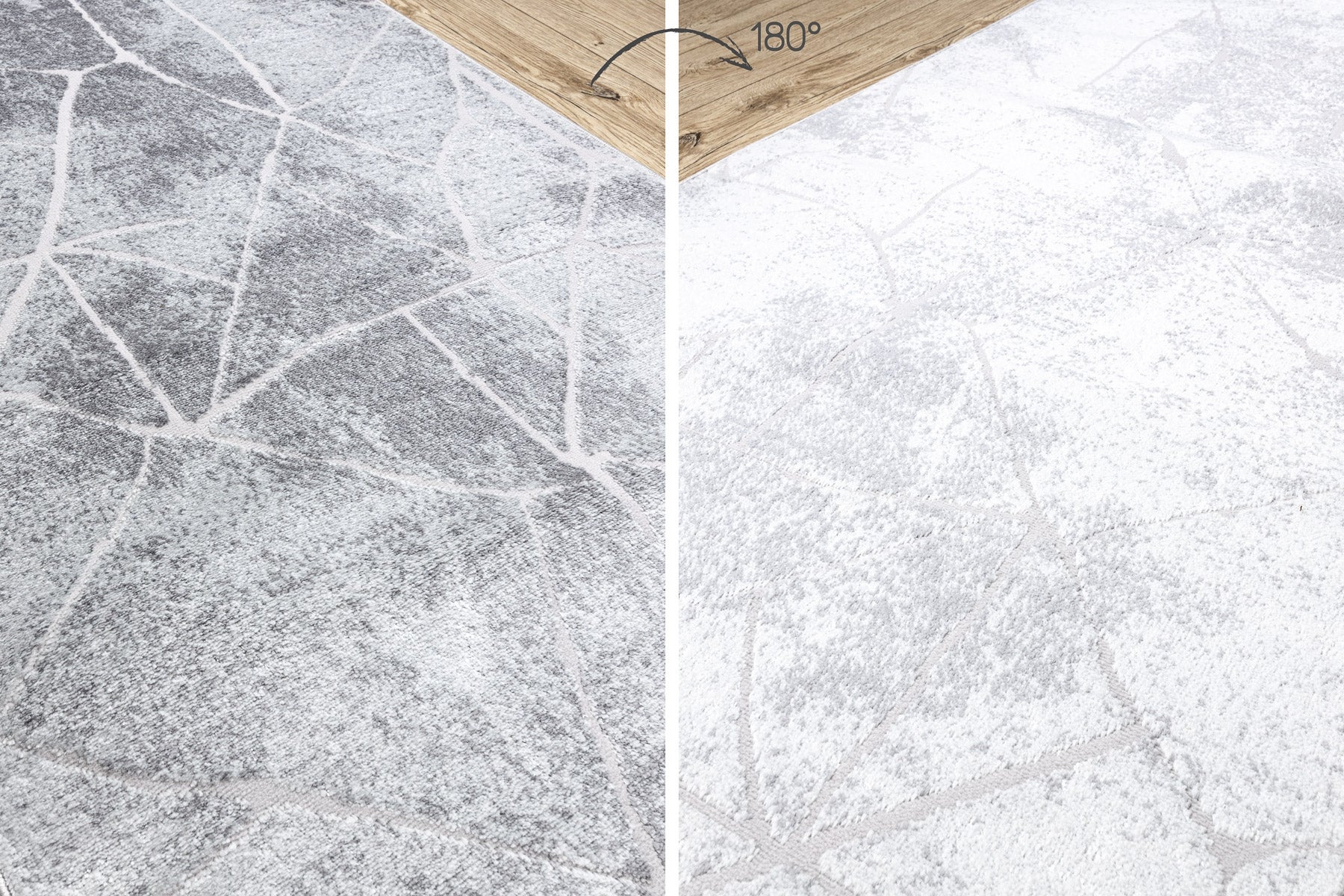 Tapis de couloir Structural MEFE 2783 Marbre deux niveaux de molleton gris 80 cm 80x160 cm - 3