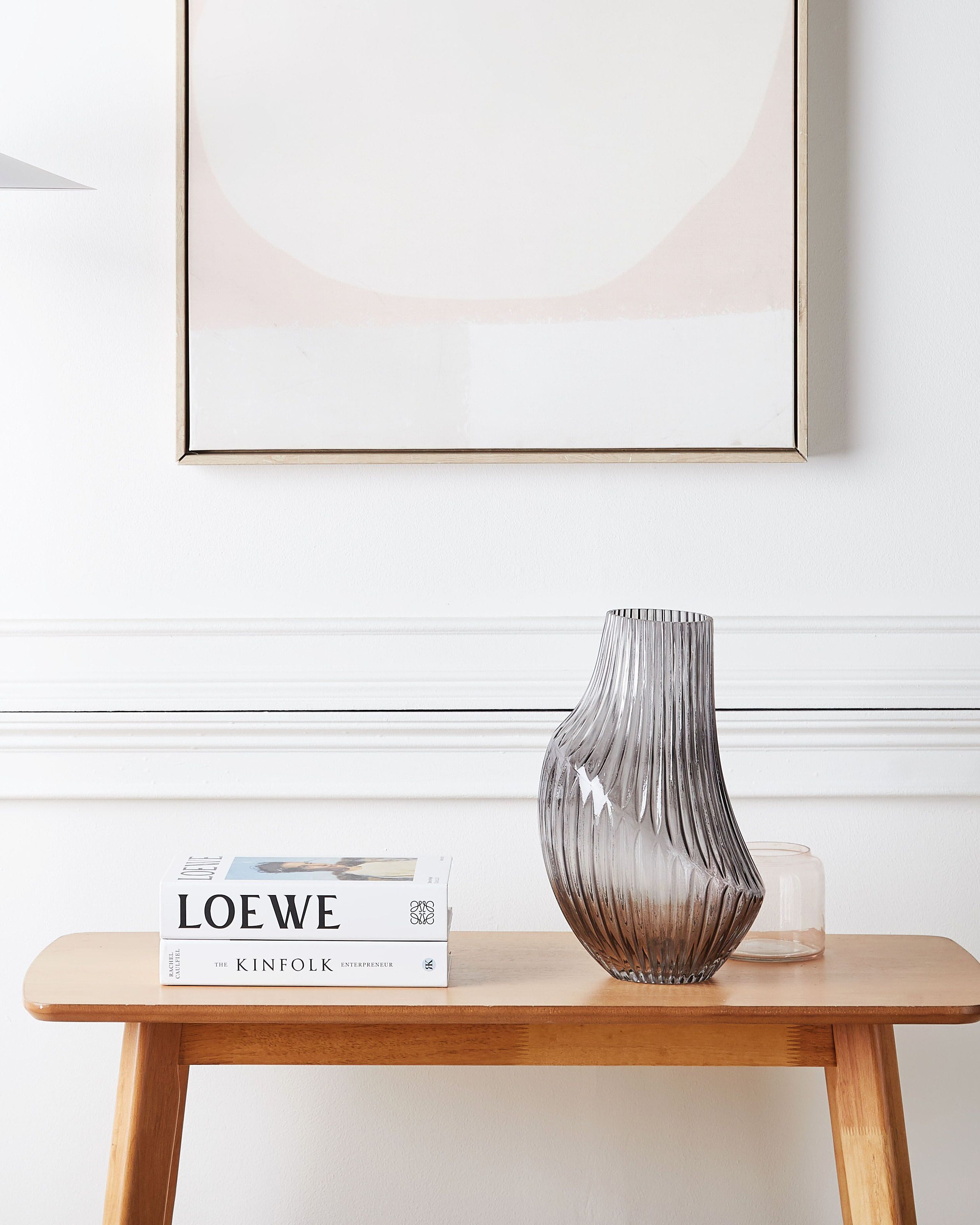 Vase à fleurs MYRSINA Verre 36 cm Gris - 2