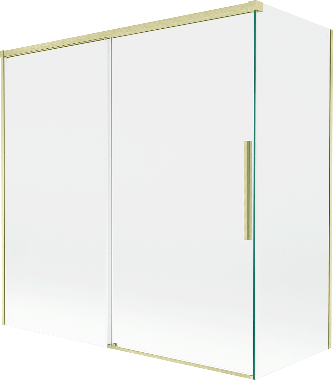 Mexen Rox parawan nawannowy 2-skrzydłowy rozsuwany 160 + 75 x 150 cm, transparent, złoty szczotkowany - 8C9-160-075-55-00