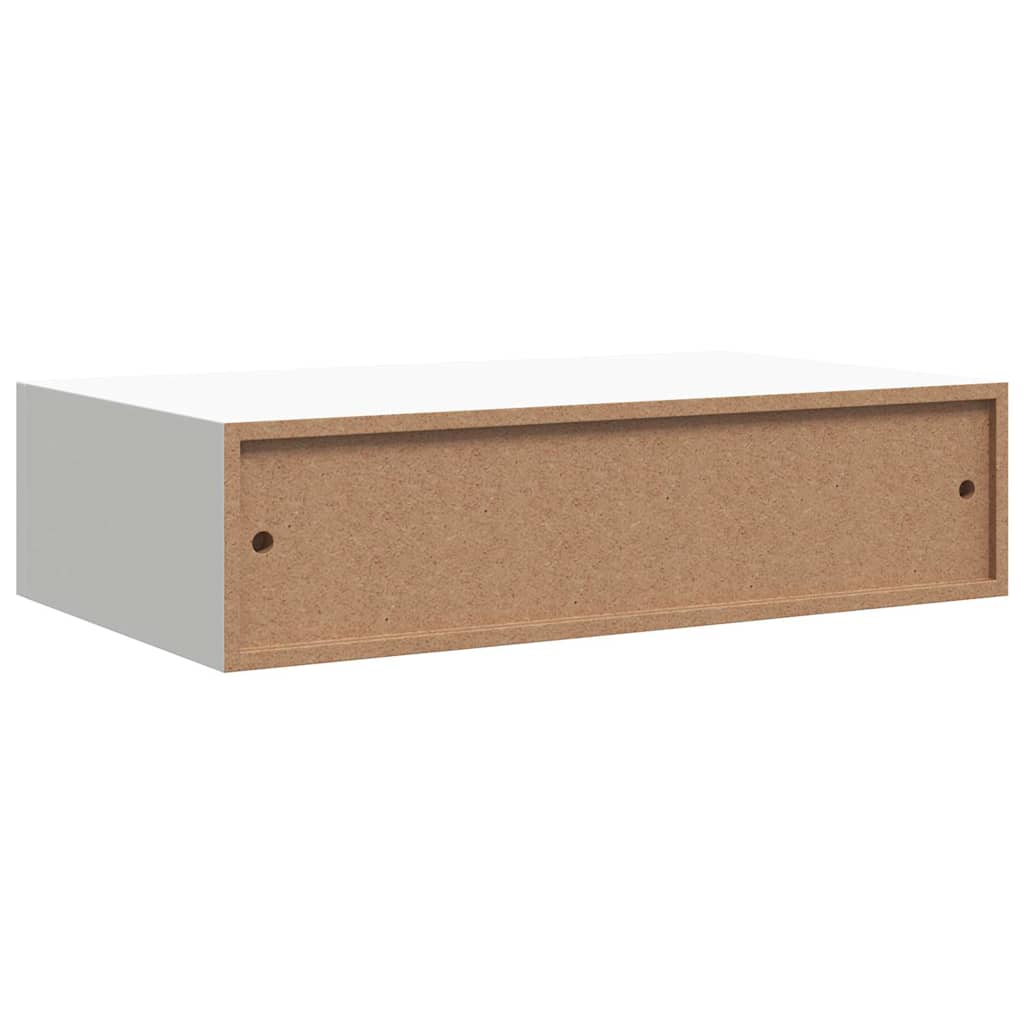vidaXL Étagère à tiroir murale Blanc 40x23,5x10 cm MDF - 7