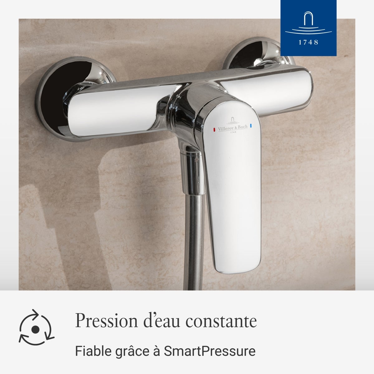 Villeroy & Boch - Mitigeur Douche Oasis Monocommande Montage Apparent Chromé avec AirPlus et Cartouche Céramique - 5