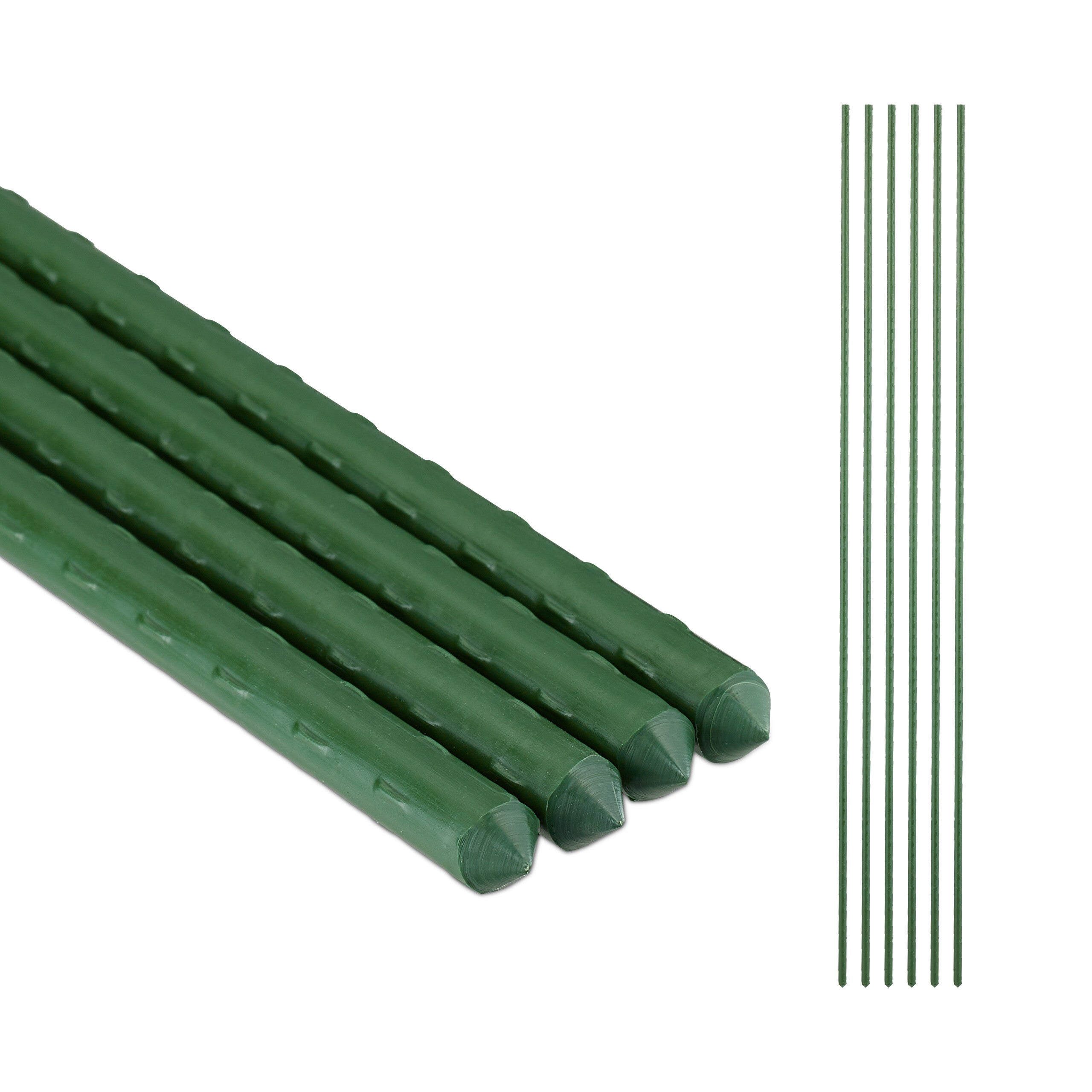 Tutor Per Piante 30 Bastoncini In Bambù 30 Cm + 30 Legacci In Ferro | Supporto Per Fiori E Piante Da Giardino | Colore Verde - 5