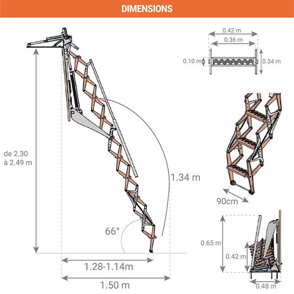 Escalier escamotable avec rampe 90x120 au meilleur prix — free download