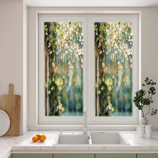 Sticker Paroi Douche Canopée Grise 80x200 Cm - Déco Salle De Bains