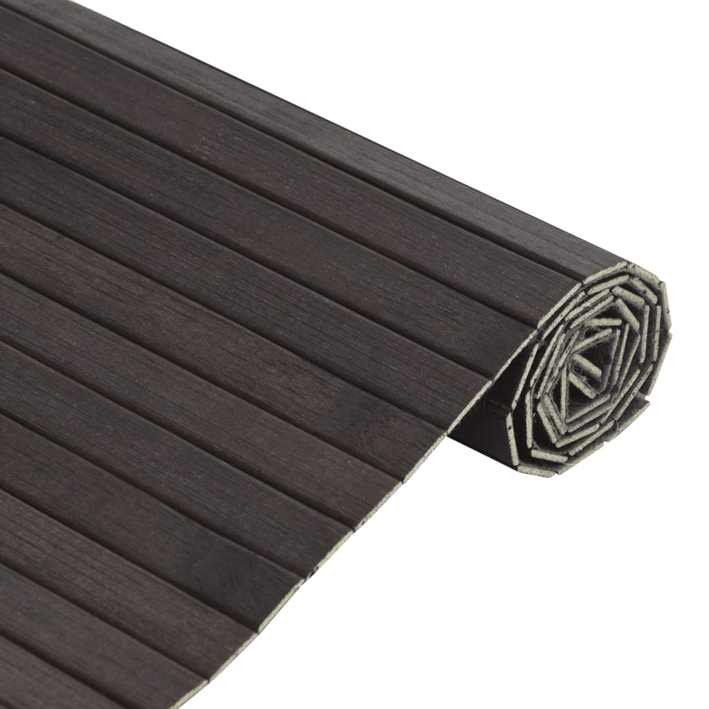 Tapis rectangulaire marron foncé 100x500 bambou - 4