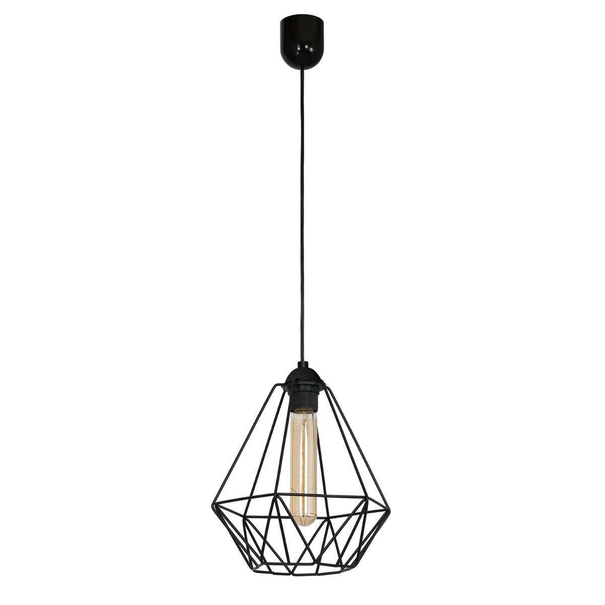 Lampa wisząca Basket New czarny matowy 1xE27x15W wym: 90 x 25 x 25 cm metal Luminex