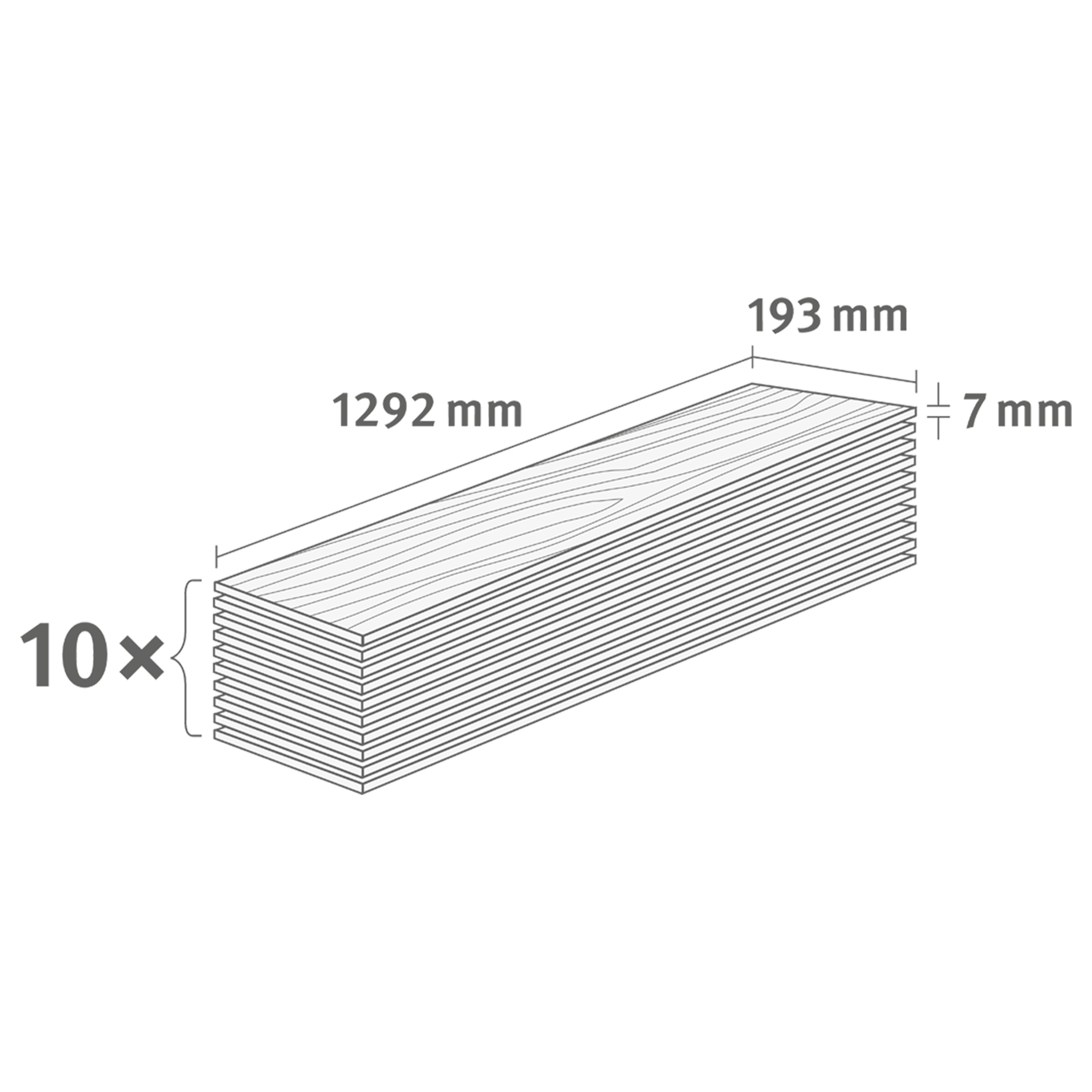 Pavimento laminato EGGER - Legno grigio - L.129,2 x l.19,3 cm - Sp.7 mm - 2,49 m² / 10 pezzi - 2