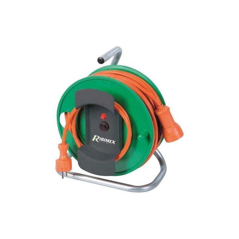 Mini Enrouleur 2 Prises P+T + 2 USB 7m Bleu Zenitech - Compact, Design Et Pratique
