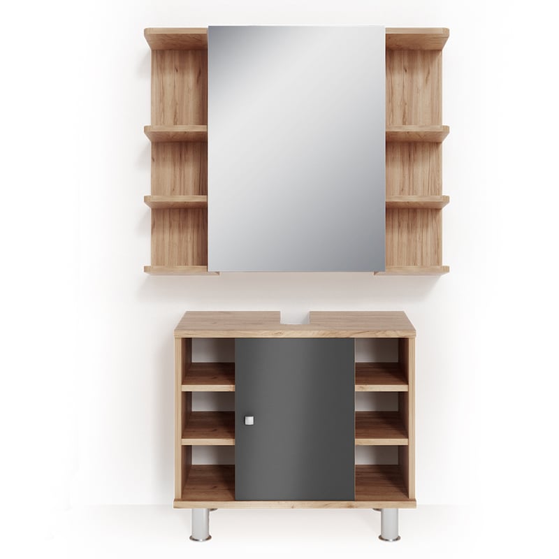 Vicco Zestaw mebli łazienkowych Fynn, Dąb, 2 części