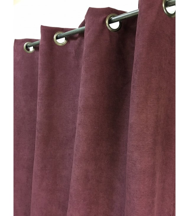 Rideau aubergine aspect velours - 145x260cm - Aubergine