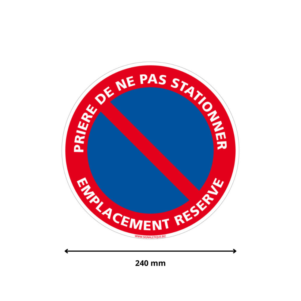 Panneau Interdiction Panneau De Sécurité Circulaire En Pvc - ( 180 Mm, Ne Pas Stationner Sur