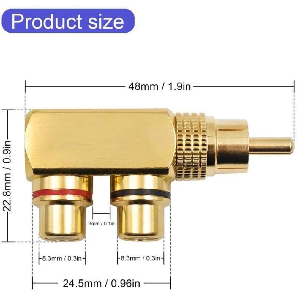 Adattatore 3 RCA femmina, audio e video