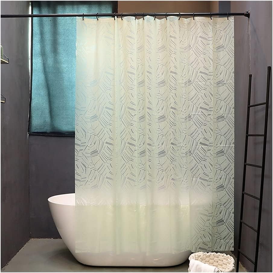 (150×180cm) cortina de ducha verde translúcida, forro de eva impermeable para cortina de ducha, para colgar en la puerta del baño.