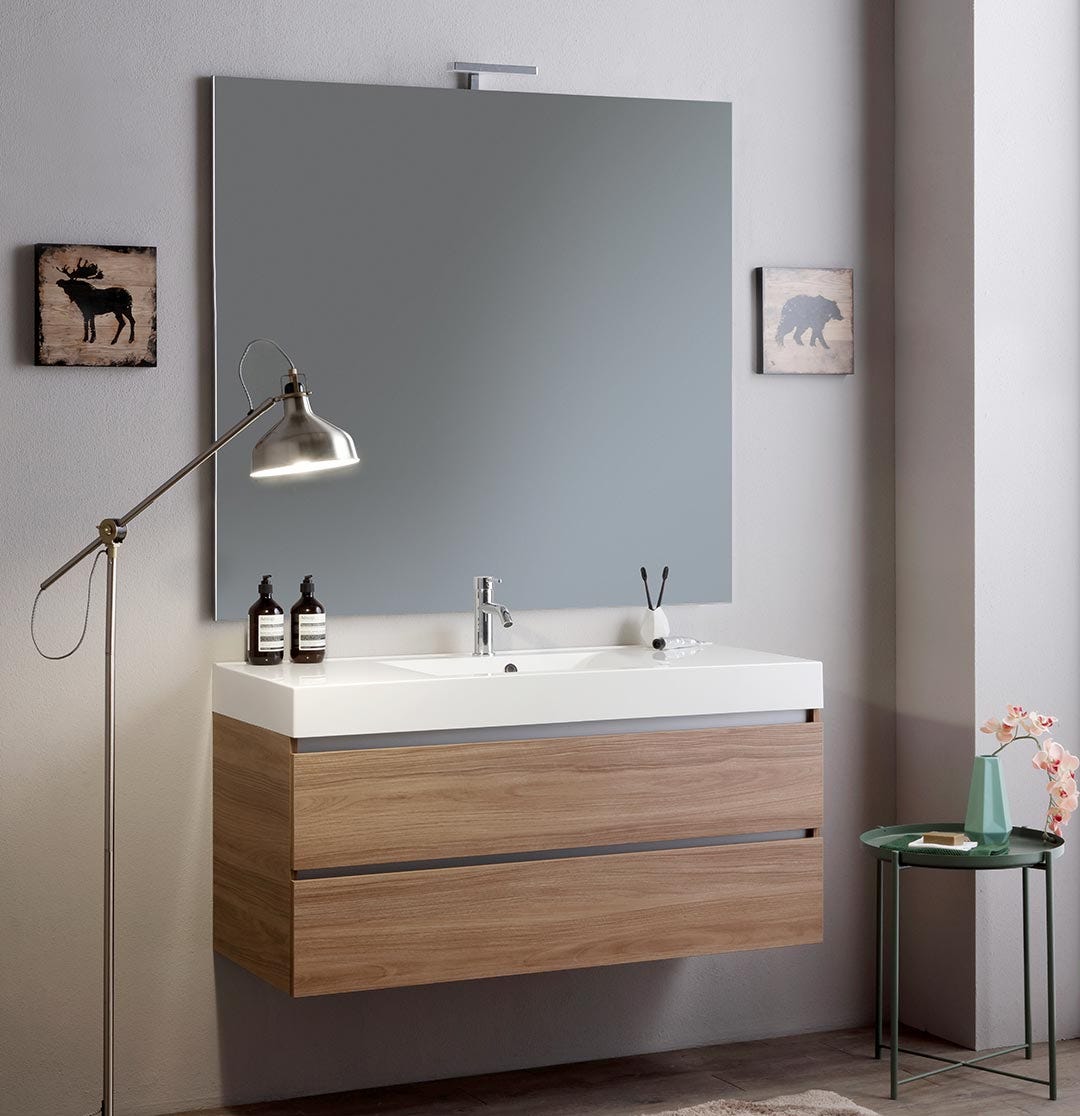 Meuble Sous Lavabo Relaxdays – 2 Portes Coulissantes – 2 Tiroirs – Blanc – Neuf