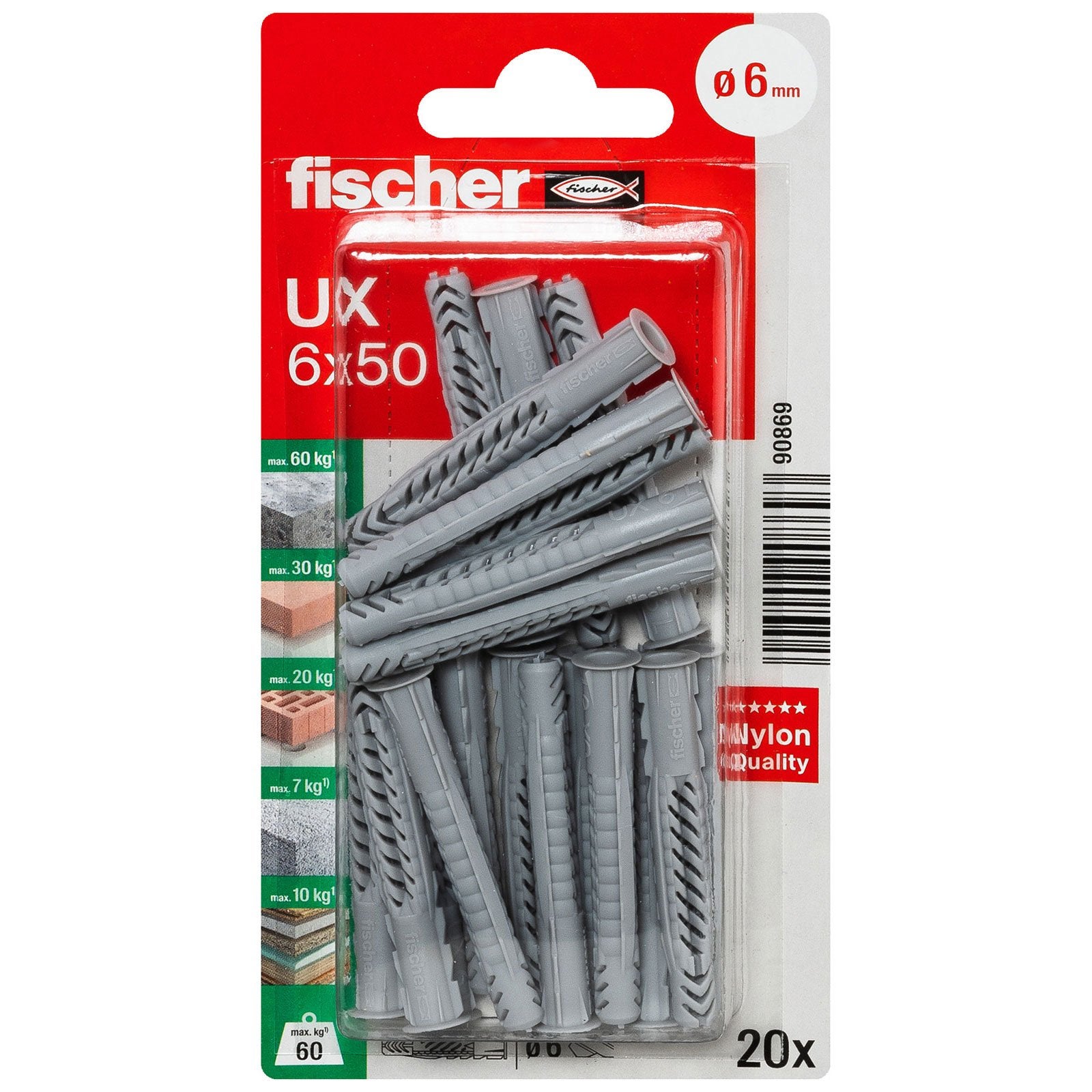 Fischer UX 6 x 50 R K NV Cheville universelle 50 mm 090869 1 set - 5