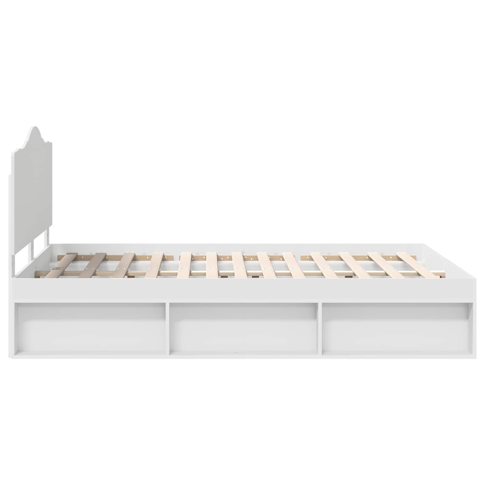 Cadre de lit avec tête de lit blanc 140 x 190 cm en pin massif - 8