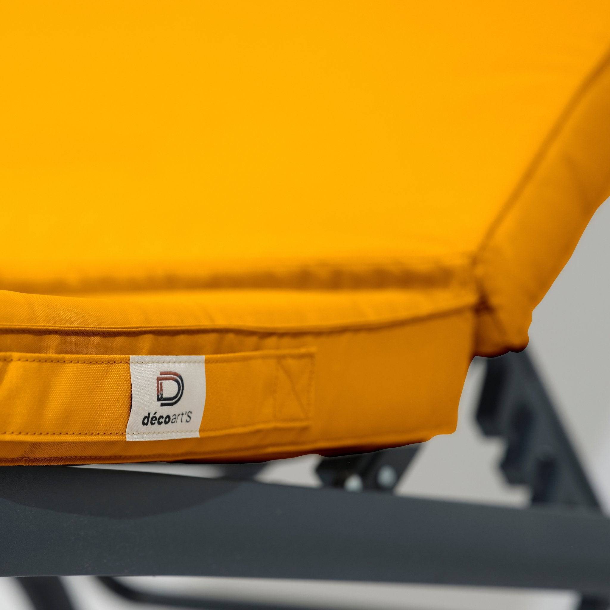 Coussin pour transat déhoussable 185x55x4cm jaune - 4
